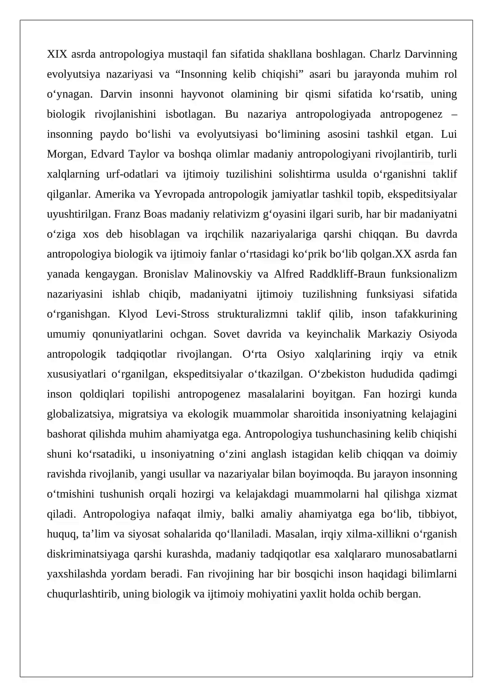 Antropologiyaning maqsad va vazifalari 4