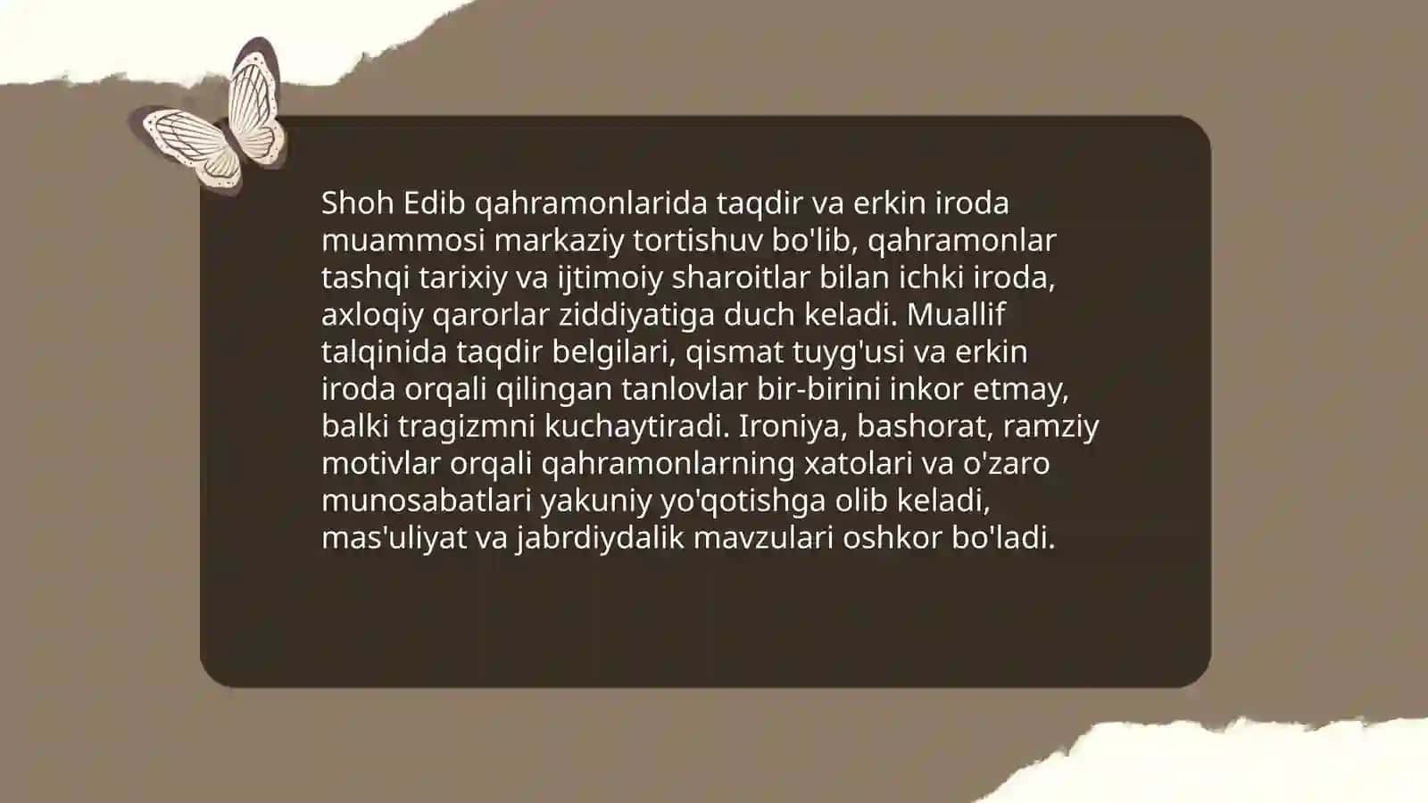 Shoh Edibda tragizm muammosi 4