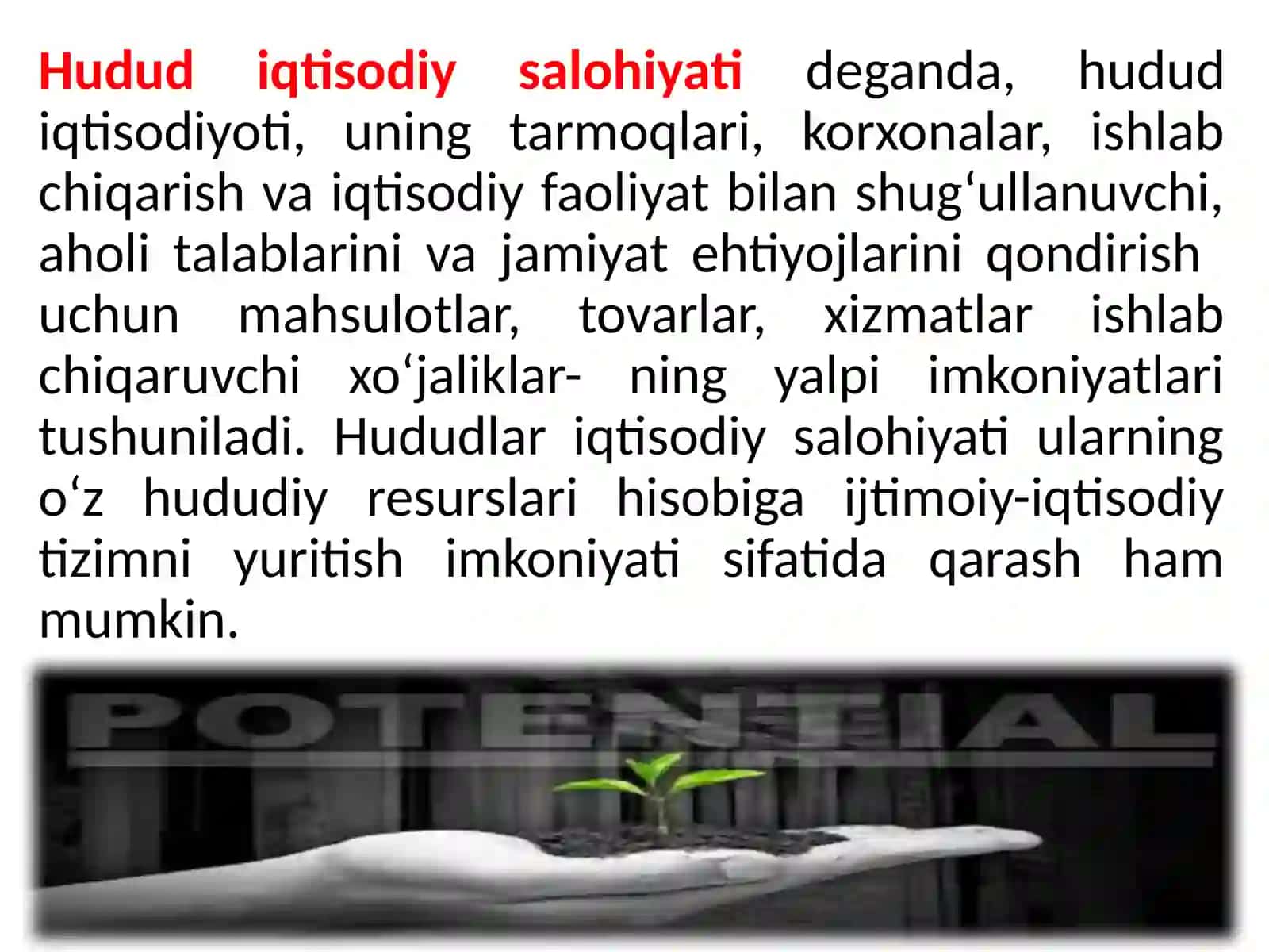 Hududlarning iqtisodiy salohiyati va barqaror iqtisodiy o’sish 4