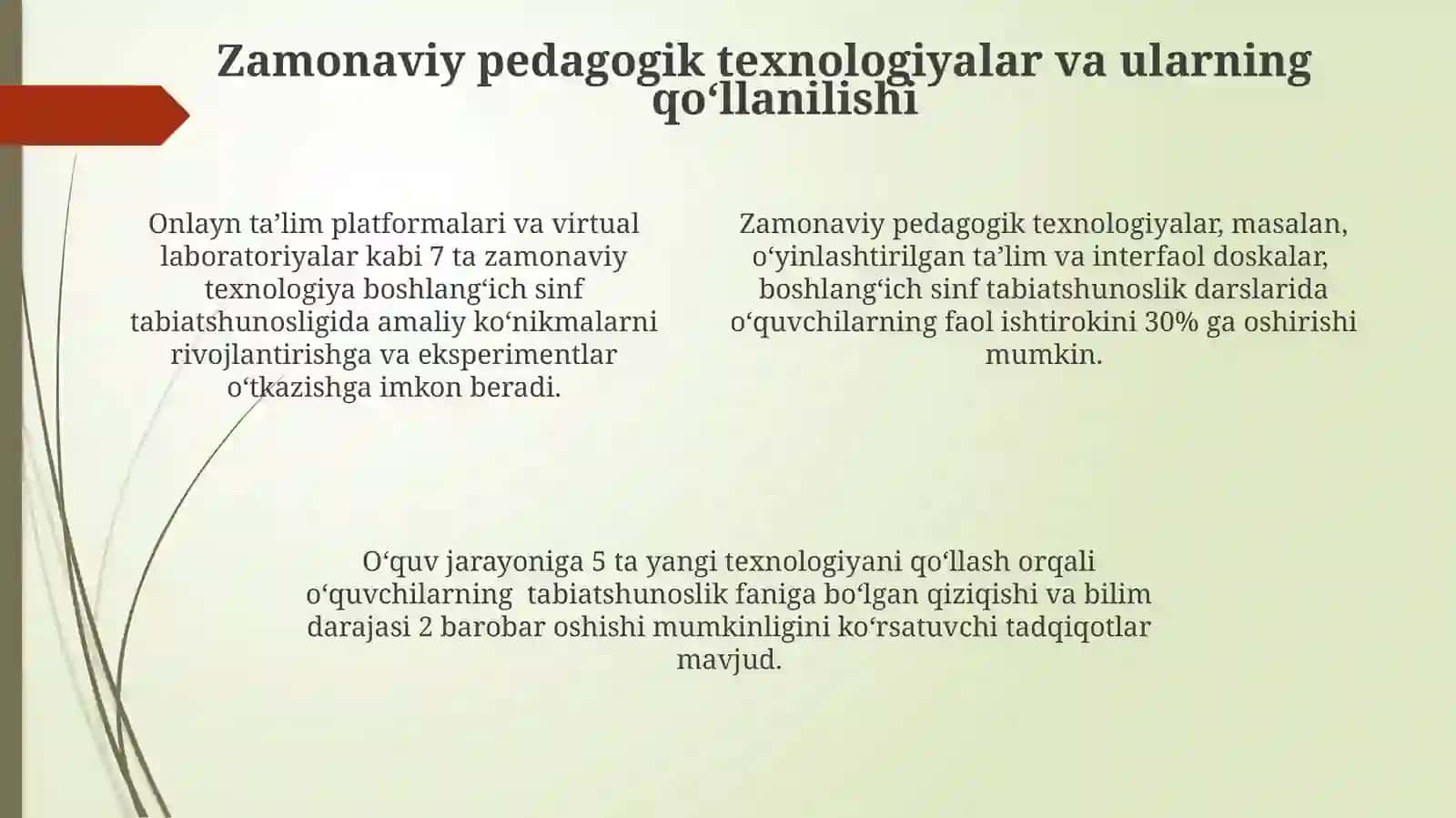 Boshlangʻich sinf tabiiy fanlar metodikasi adabiyotlarini tahlil qilish 4