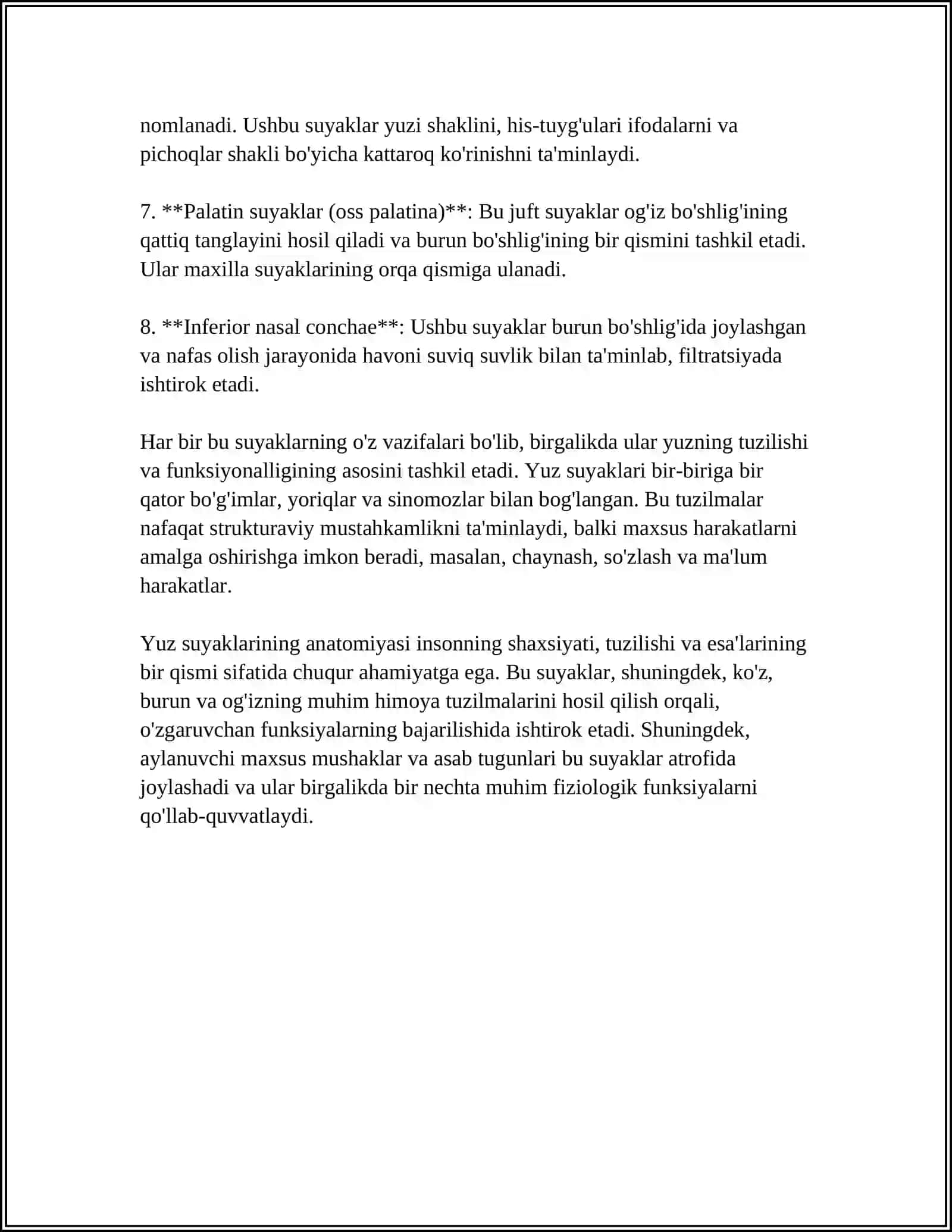 KALLANING YUZ QISMI SUYAKLARI 4