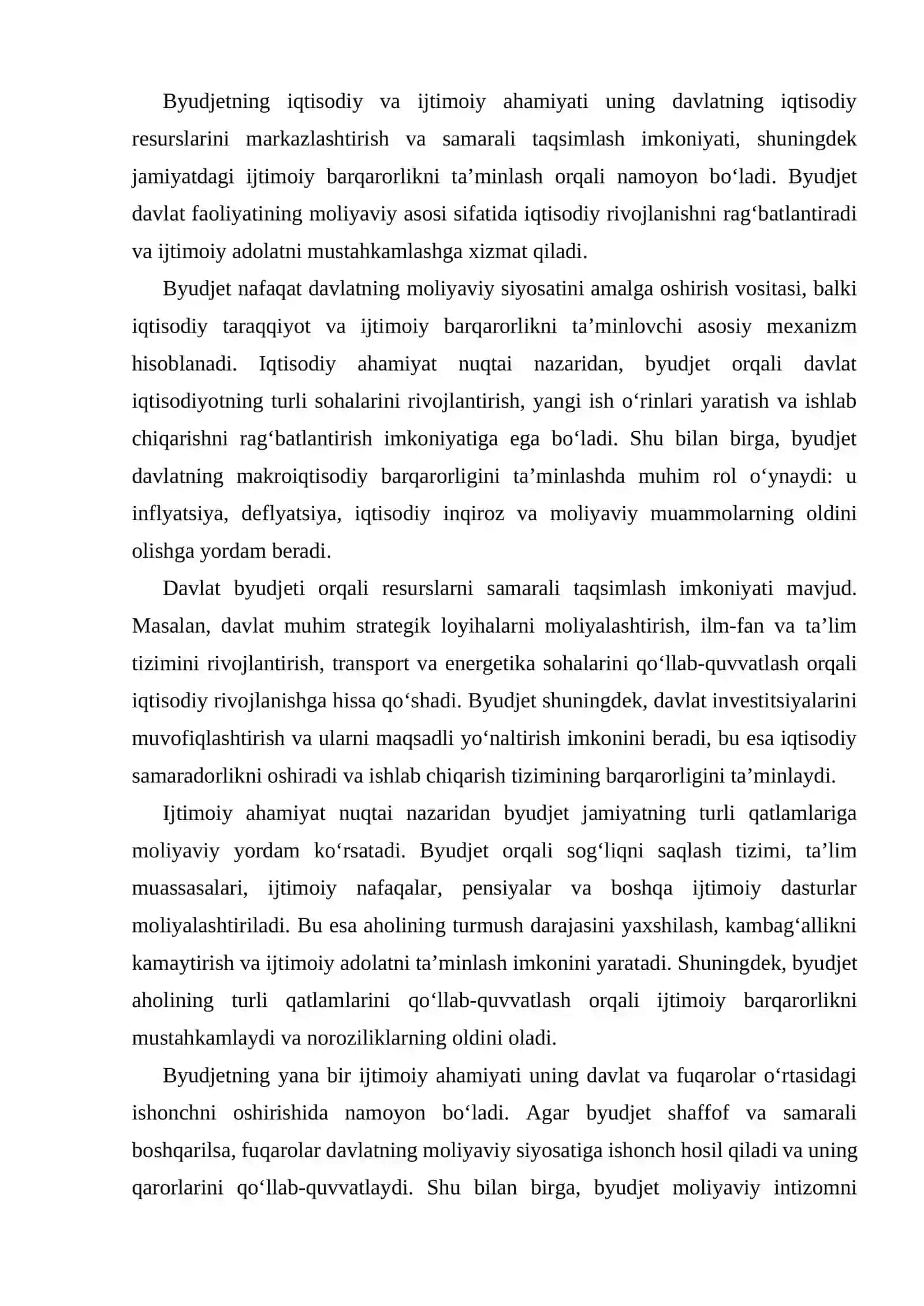 O’zbеkiston byudjеt tuzilmasi va byudjеt jarayonini tashkil etishdagi dolzarb vazifalar 4