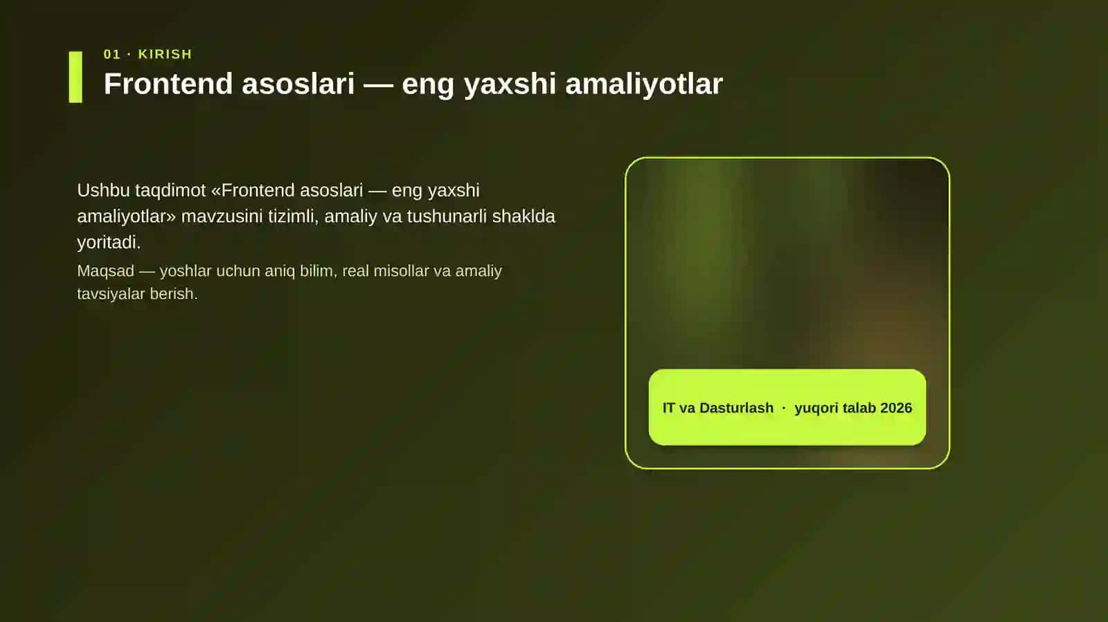 Frontend asoslari — eng yaxshi amaliyotlar 4