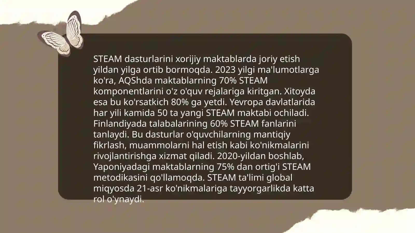 Xorijiy davlatlar ta‘lim-tarbiya jarayonida STEAM texnologiyasidan foydalanish va tahlili 4