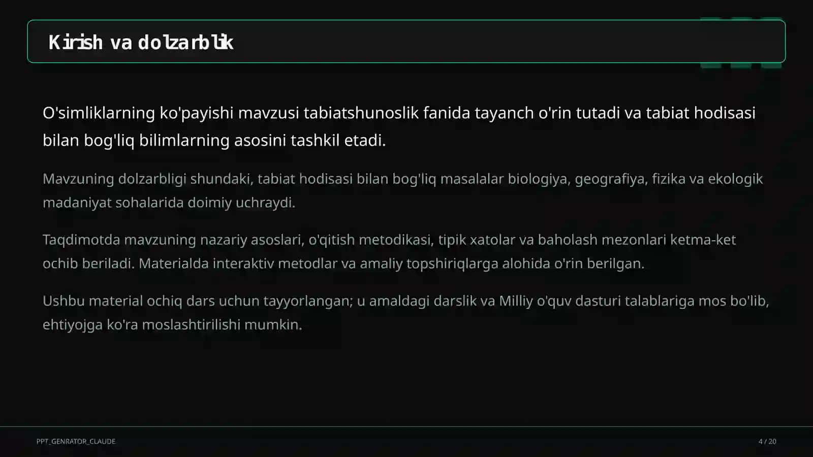 O'simliklarning ko'payishi (3-sinf) 4