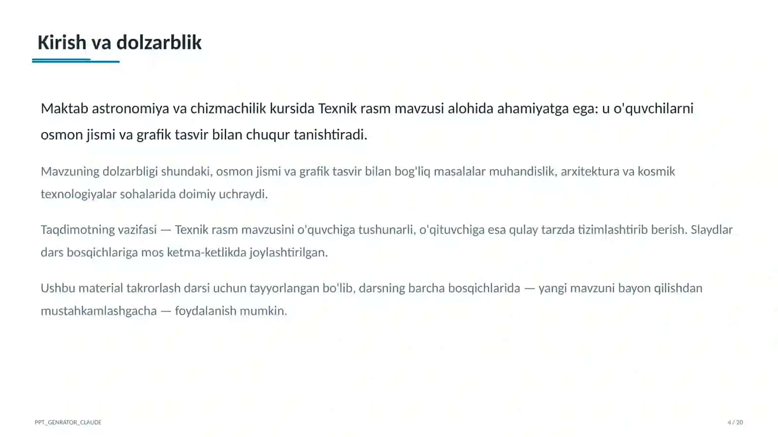 Astronomiya va chizmachilik (8–11) 4
