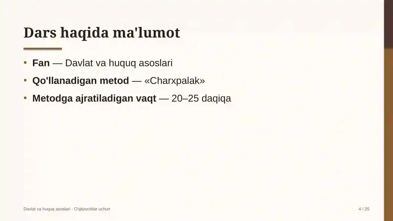 davlat va huquq asoslari darslarida charxpalak metodidan foydalanish 1171 4
