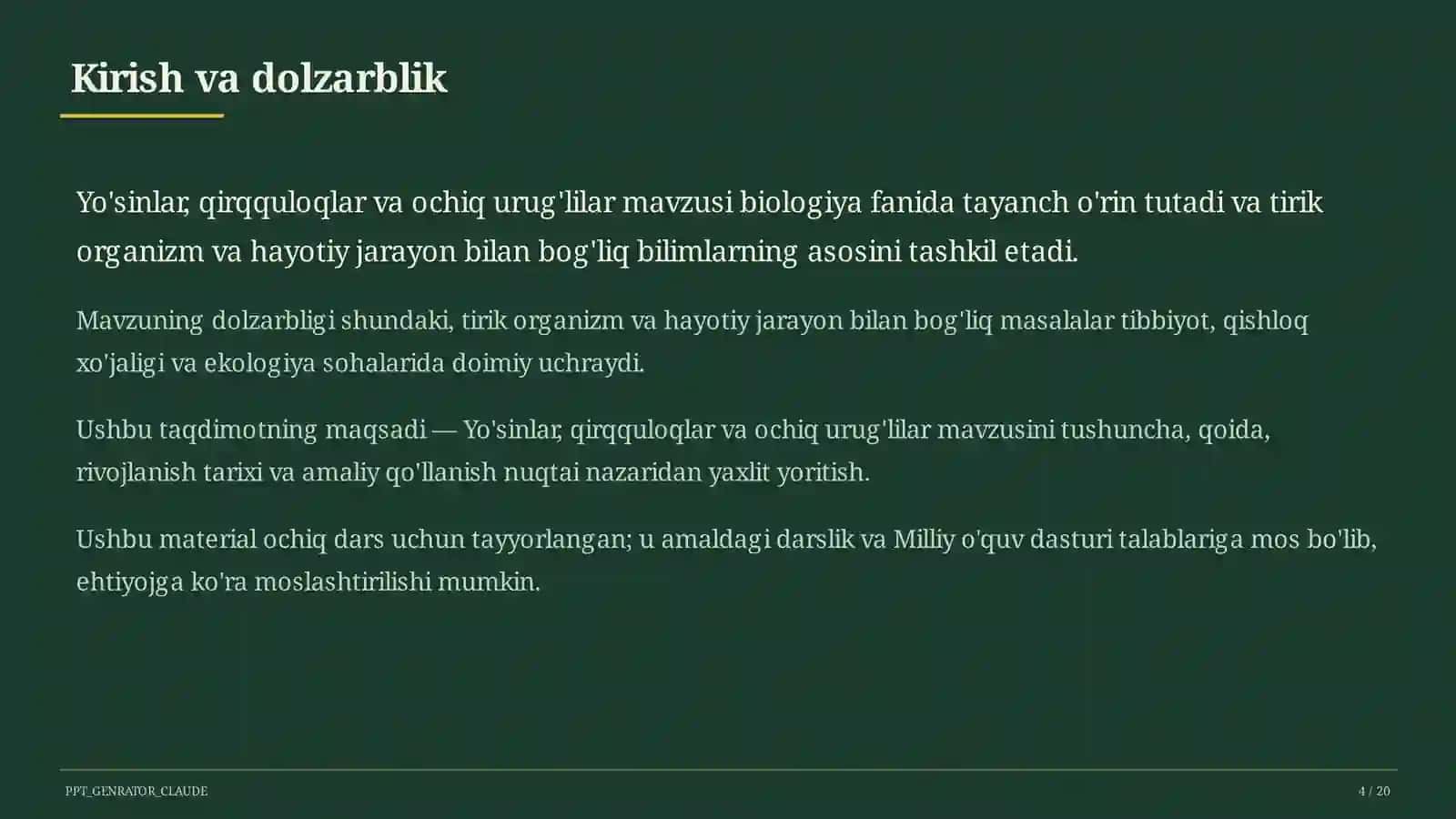Yo'sinlar, qirqquloqlar va ochiq urug'lilar (6-sinf) 4