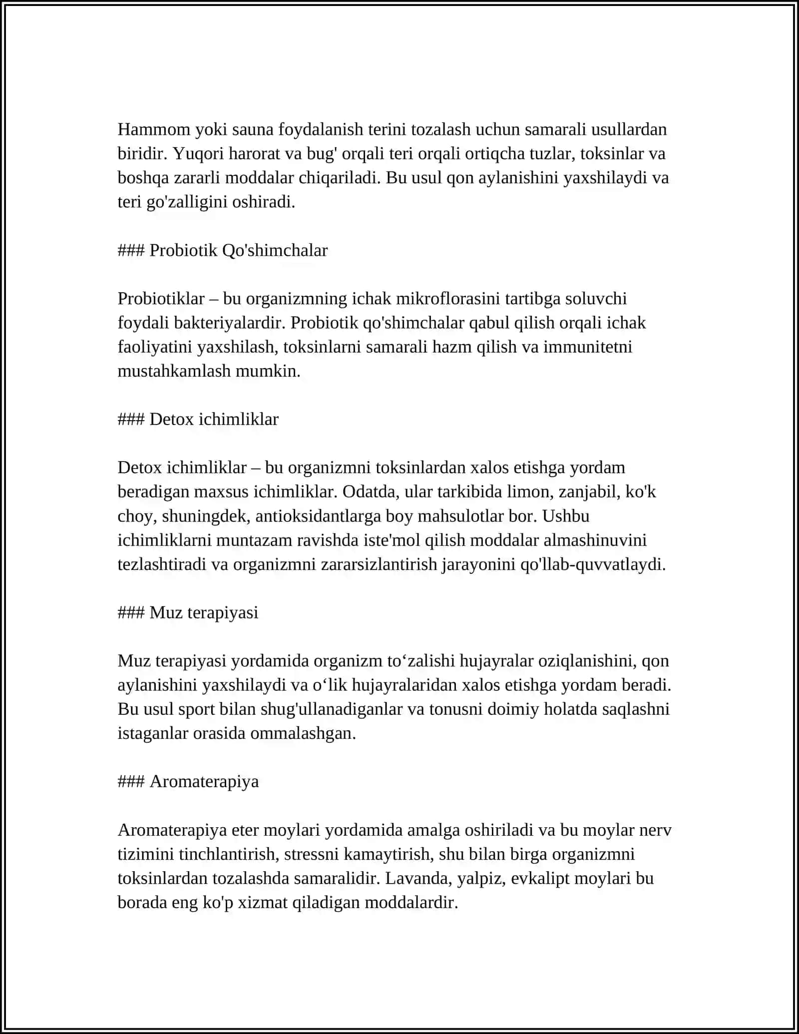 ORGANIZMNI CHINIQTIRISH USULLARI. AKSELERATSIYA. HOZIRGI ZAMON TIBBIYOTIDA YATROGENIYA MUAMMOLARI. EVTANAZIYA 4