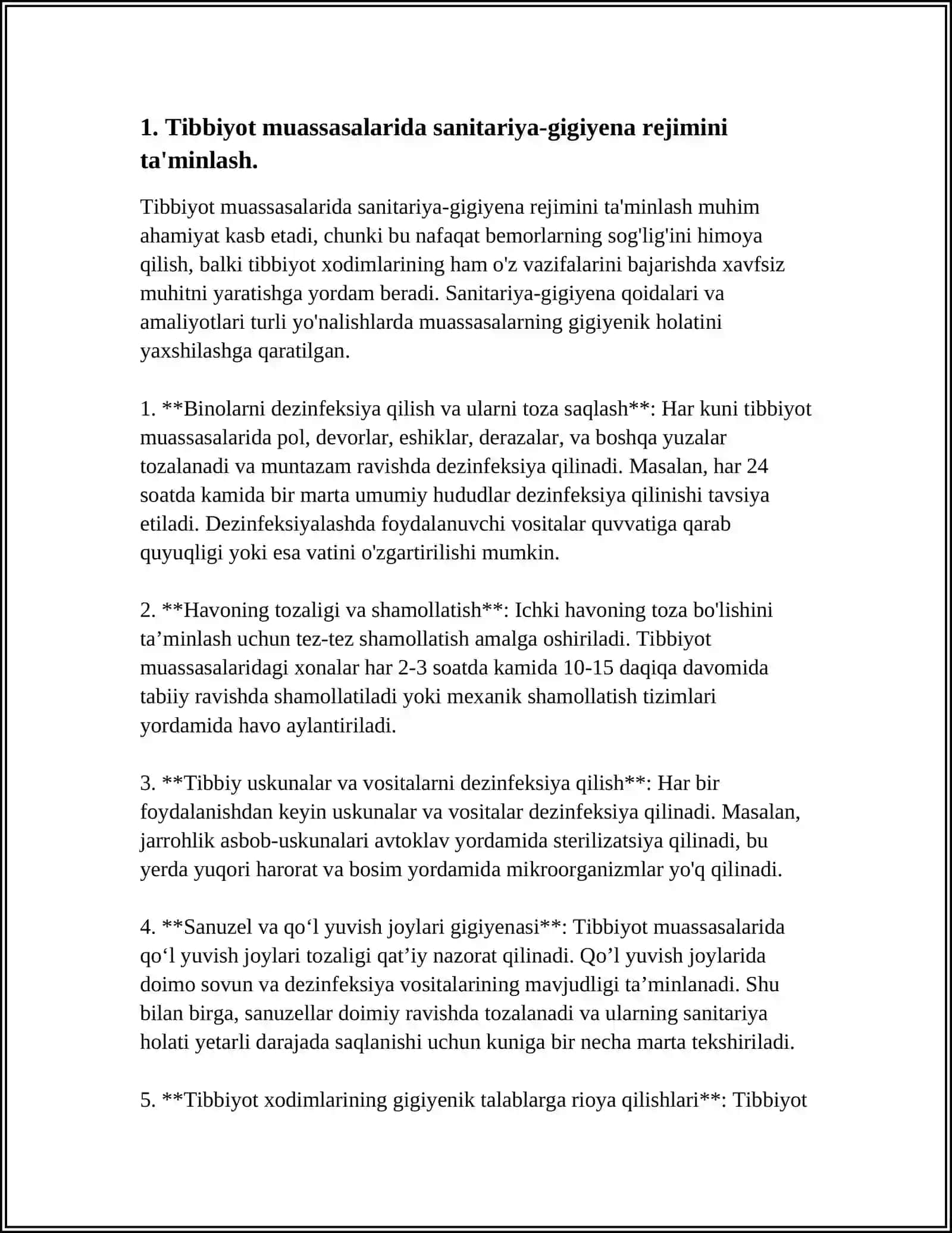 Tibbiy-Profilaktika muassasalarida sanitariya-gigiyena rejimi 4