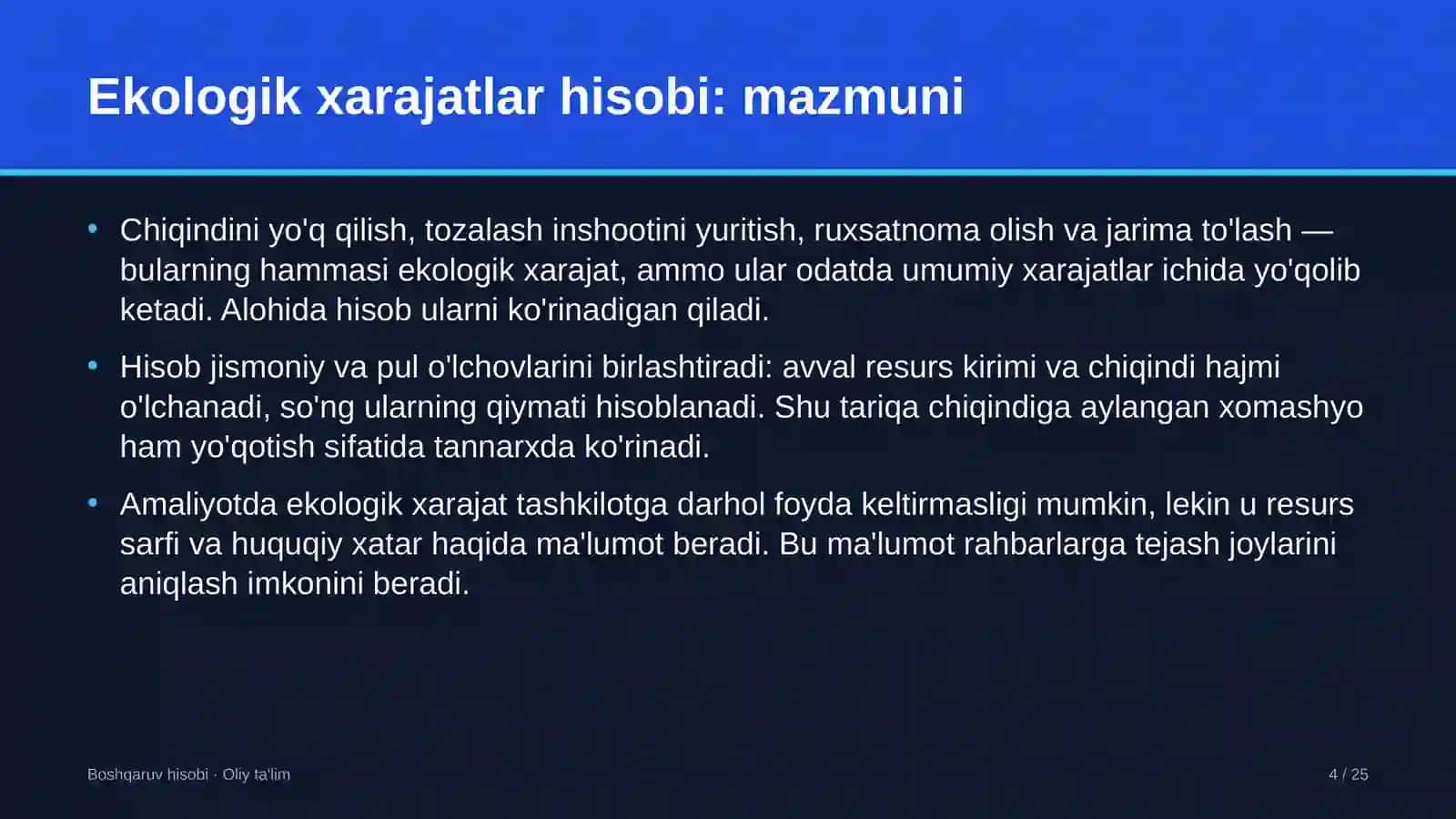 Chinni-fayans sanoatida ekologik xarajatlarni boshqaruv hisobida aks ettirish 4
