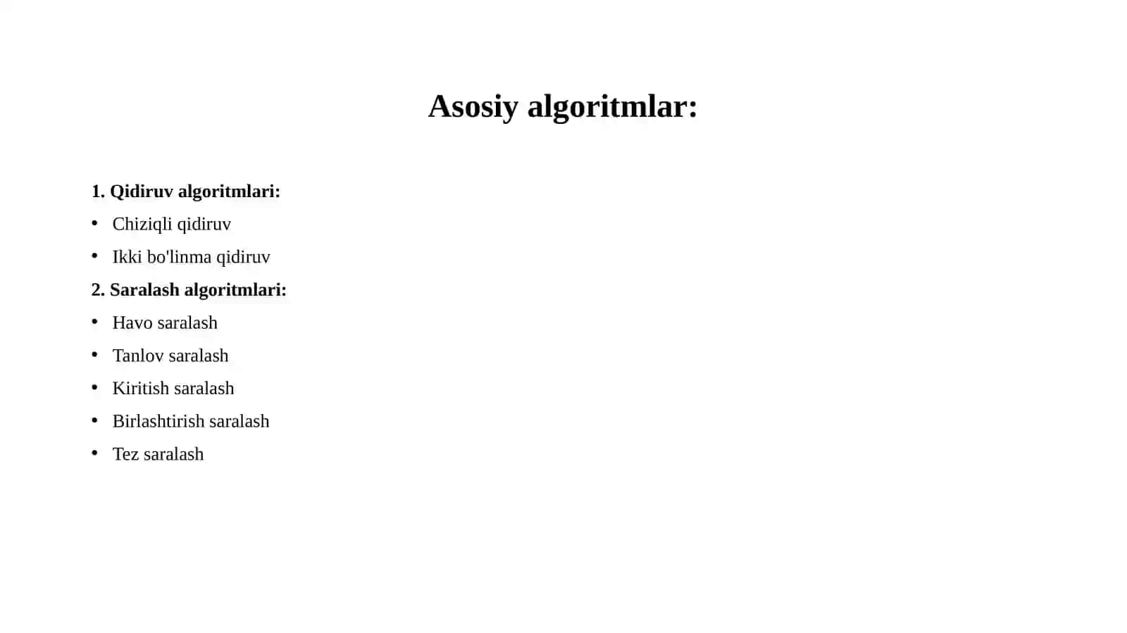 Tahlil uchun tuzilmalar va algoritmlar 4