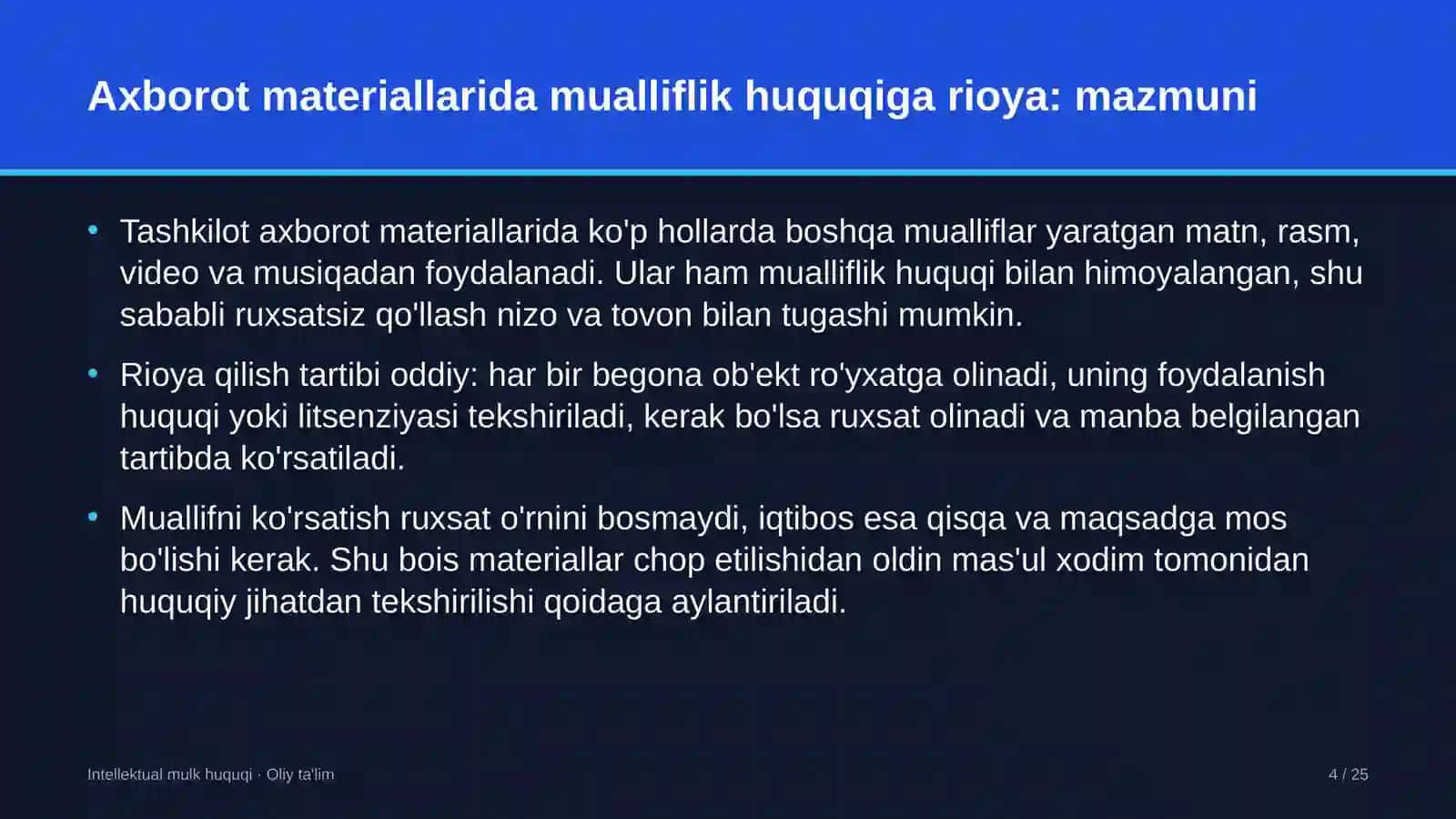 qozonxonalarda axborot materiallarida mualliflik huquqiga rioya qilish 3833 4