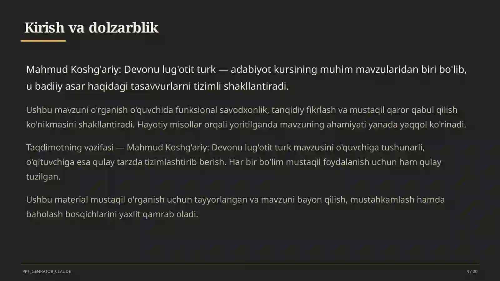 Mahmud Koshg'ariy: Devonu lug'otit turk (7-sinf) 4
