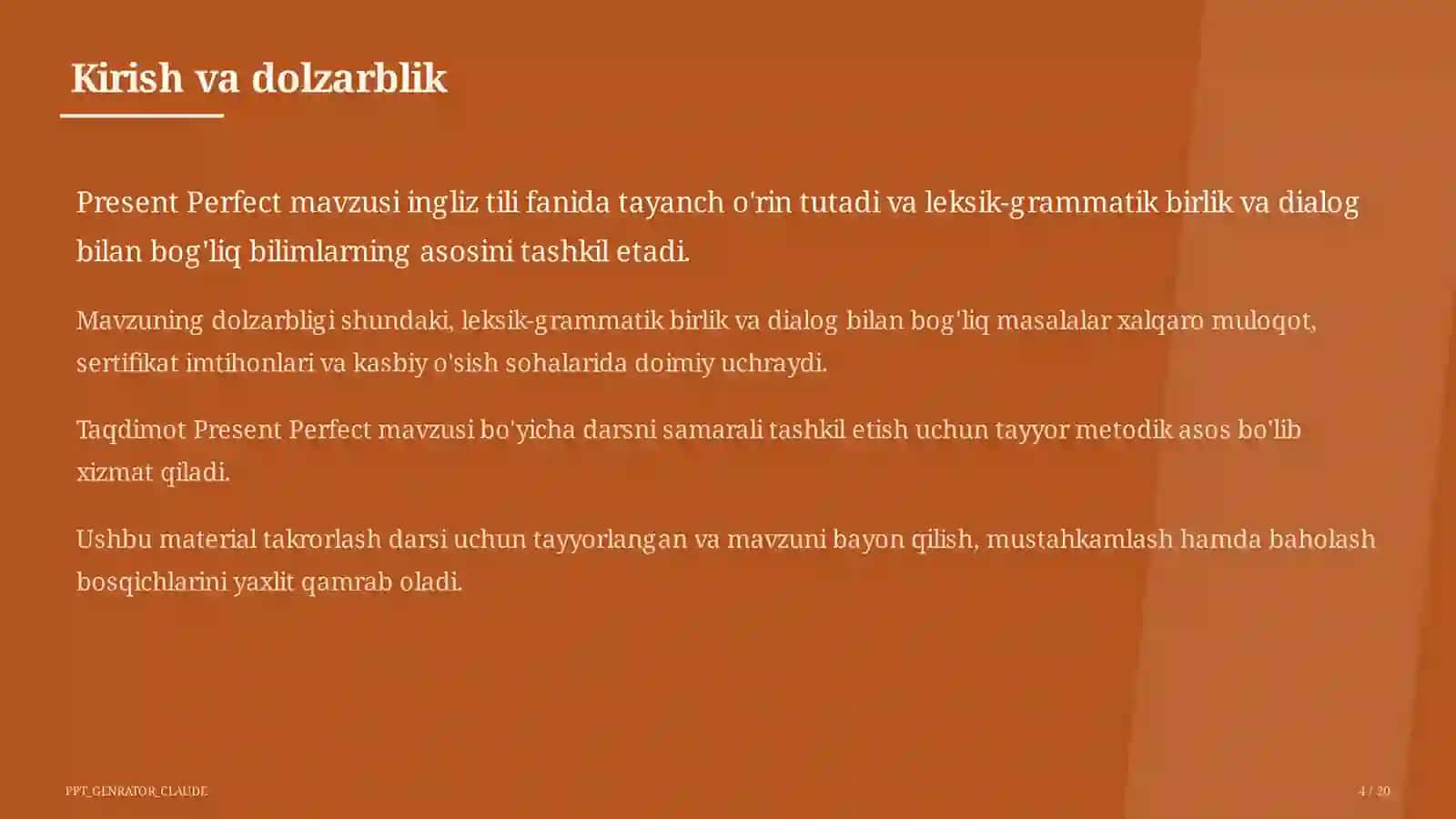 Present Perfect (8-sinf) 4
