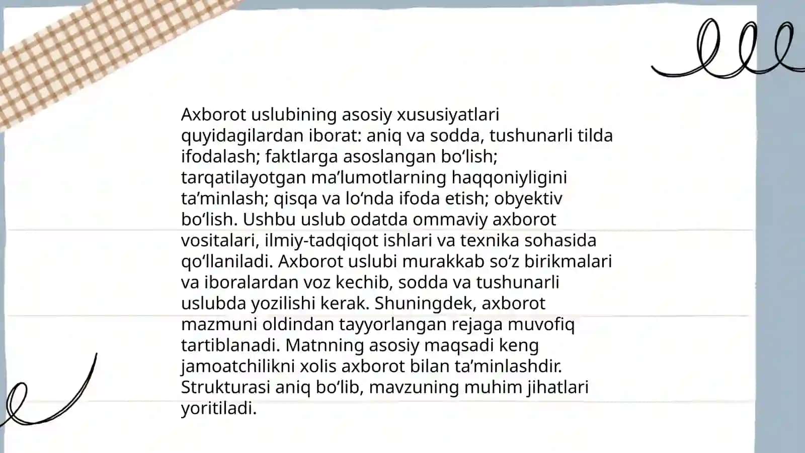 Oʻzbek tilining axborot uslubi 4