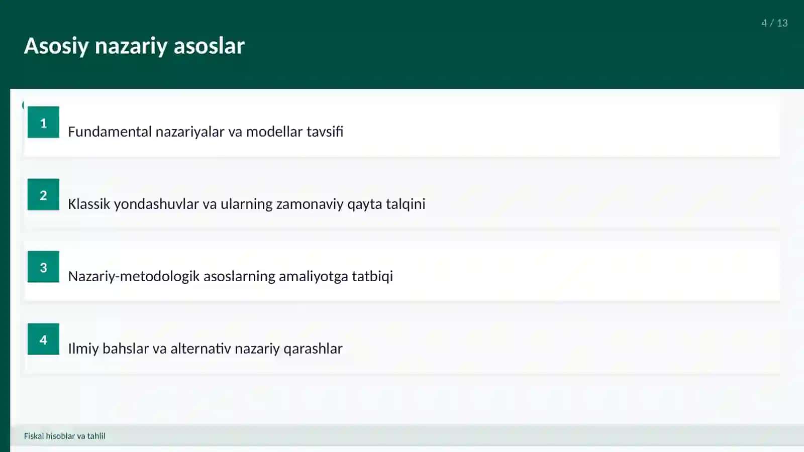 Fiskal hisoblar va tahlil 4