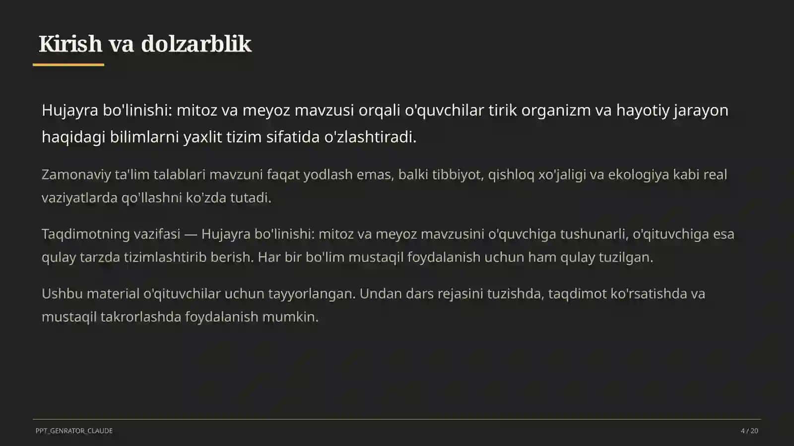 Hujayra bo'linishi: mitoz va meyoz (9-sinf) 4