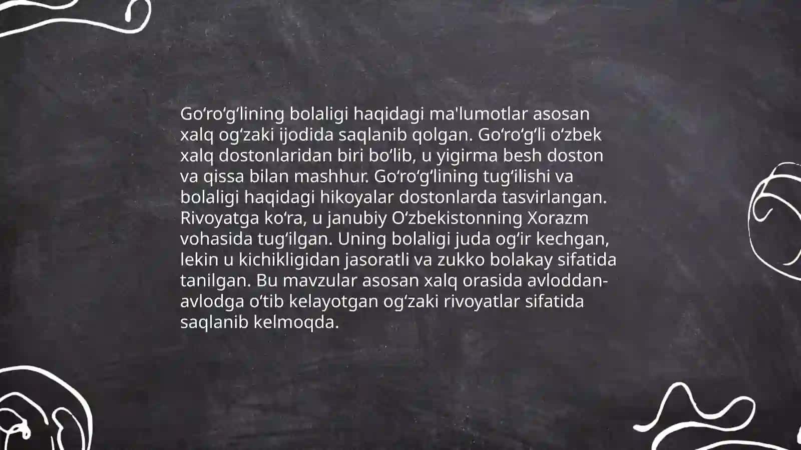 "Go‘ro‘g‘li" turkum dostoni 4