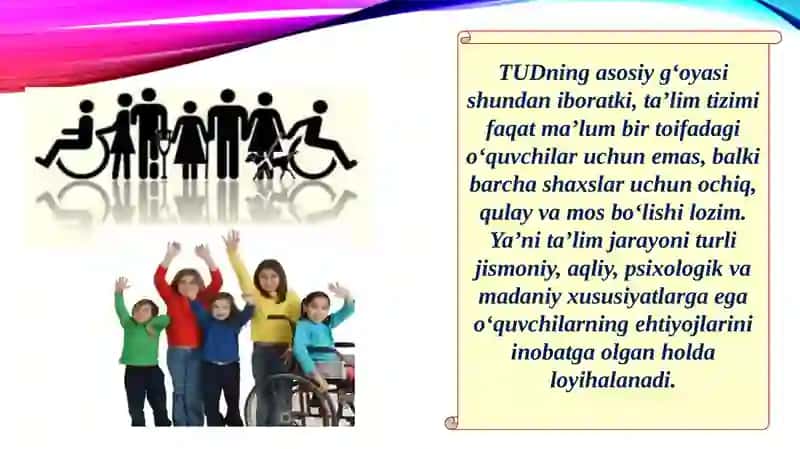 Taʼlimning unversal dizayni (TDU) va Individual taʼlim rejasi (ITR). 4