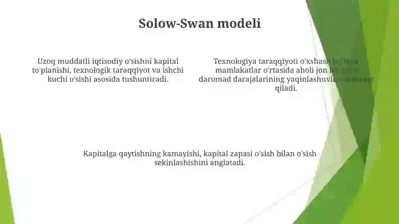 Iqtisodiy o'sishning neoklassik modellari 4