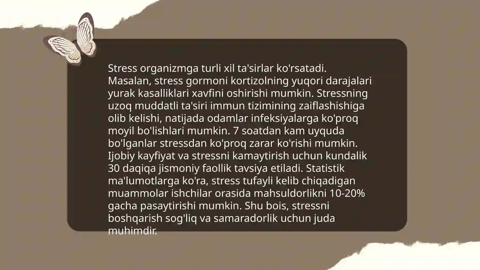 Shaxsdagi hissiy ruhiy emotsional holatlar. Stress va stressni bartaraf etuvchi psixologik mashg'ulotlar 4