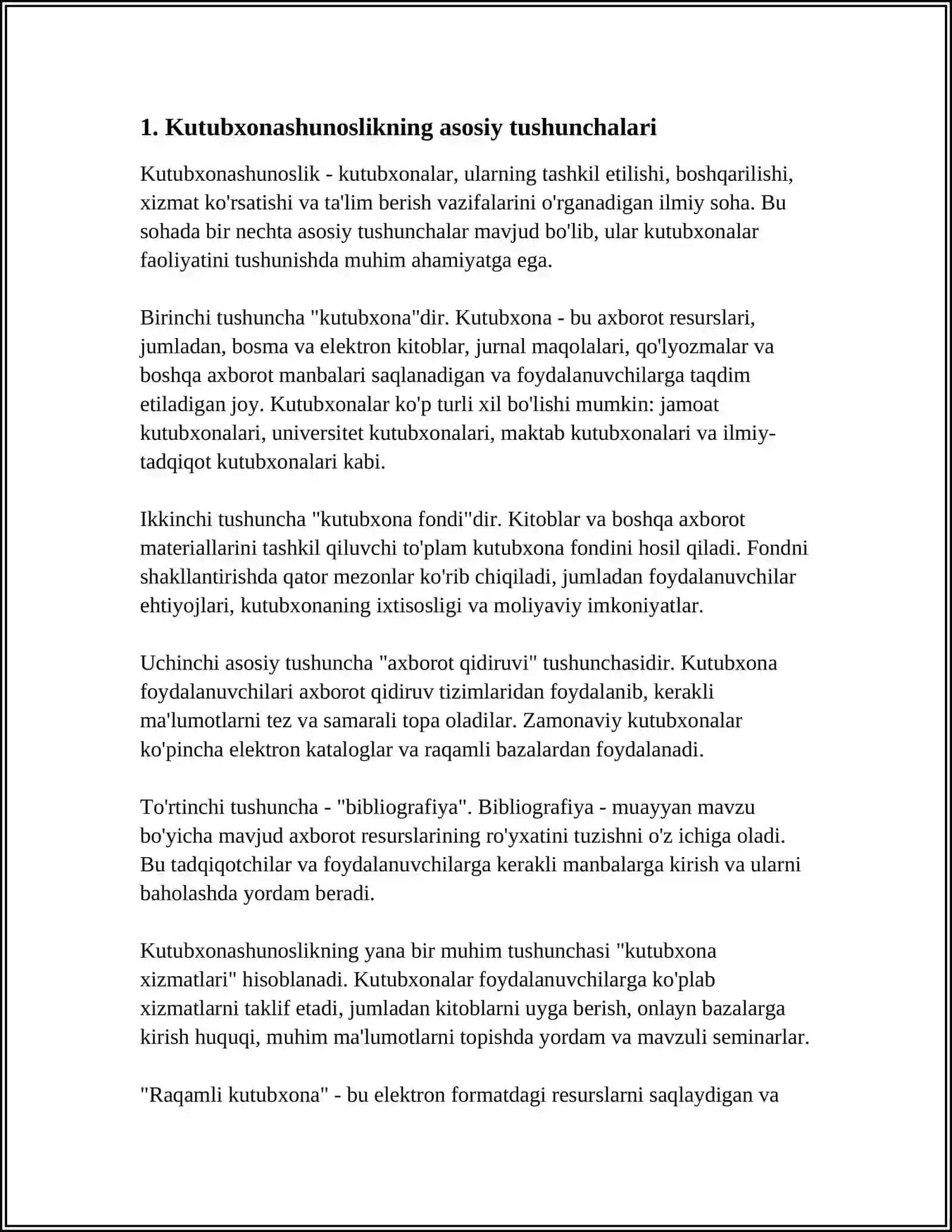 ILMIY BILIMLAR TIZIMIDA KUTUBXONASHUNOSLIK MAQOMINING UMUMIY TASNIFI 4