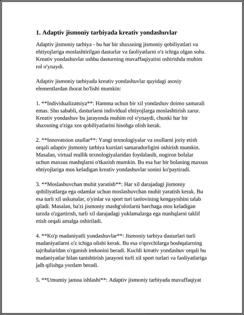 ADAPTIV JISMONIY TARBIYANING KREATIV(BADIIY MUSIQIY VA EKSTREMAL TURLARI 4