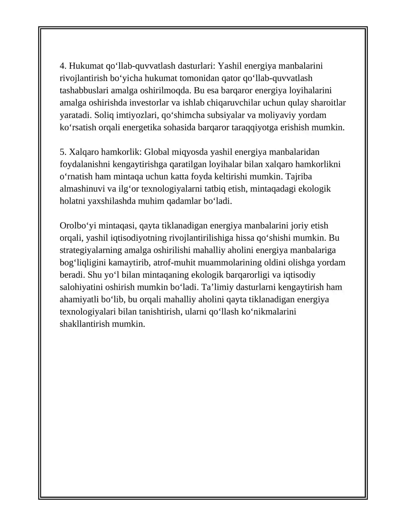 OROLBO'YI HUDUDIDA YASHIL IQTISODIYOTNI RIVOJLANTIRISH ISTIQBOLLARI 4