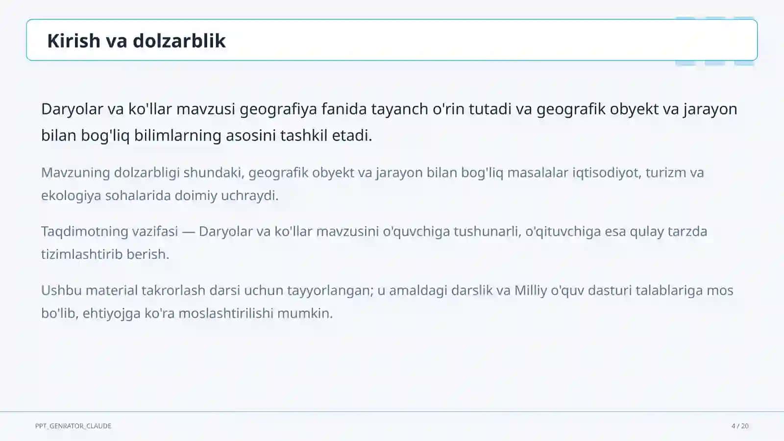 Daryolar va ko'llar (6-sinf) 4