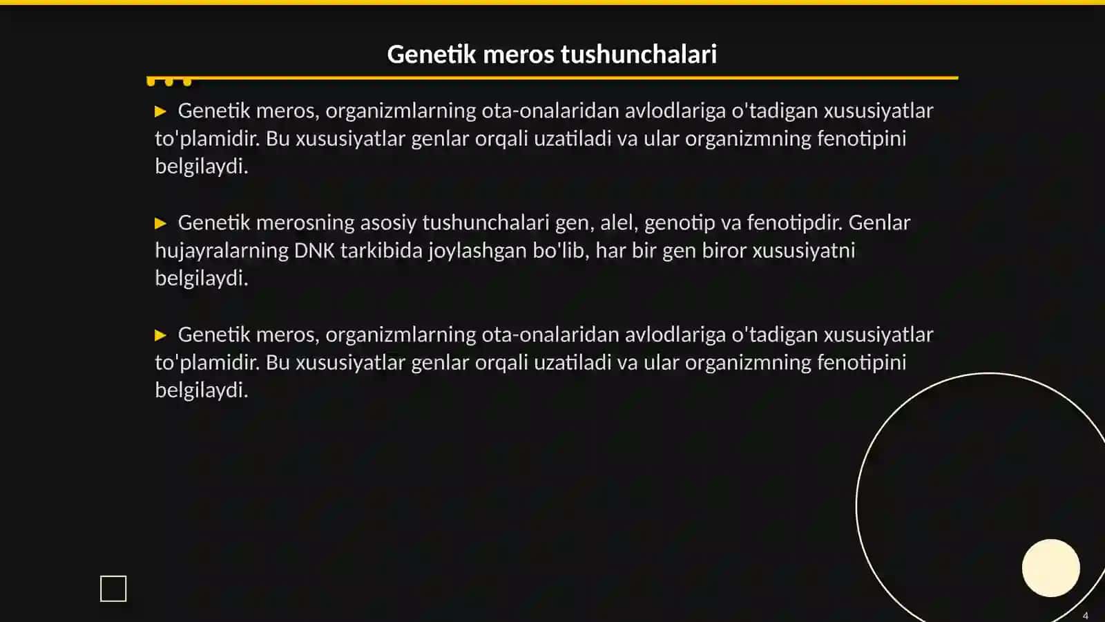 Mendel qonunlari va ularning talqini 4