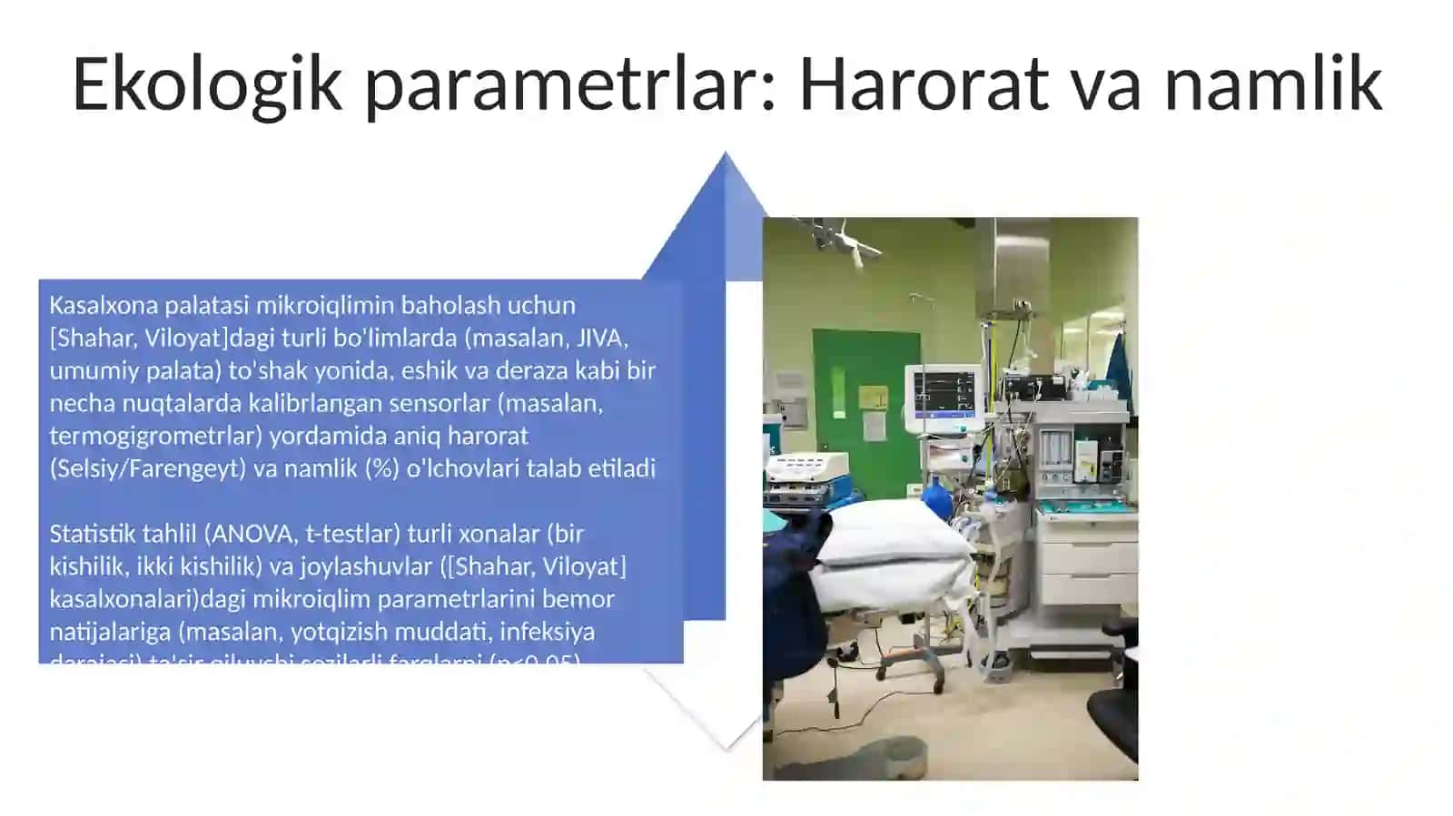 Kasalxona xonalarining mikroiqlimni oʻrganish va baholash 4