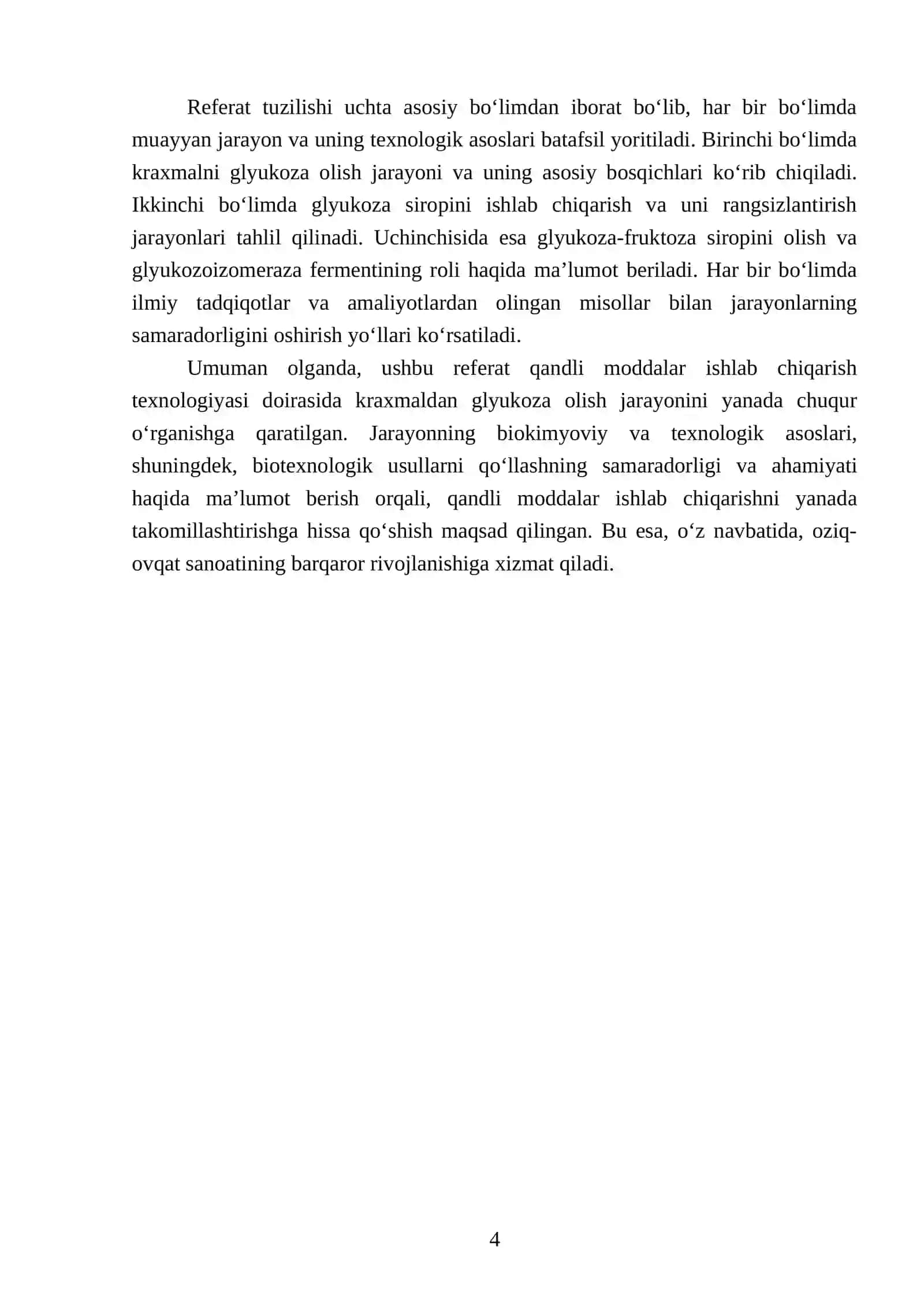 Qandli moddalar ishlab chiqarish texnologiyasida biotexnologik usullar 4