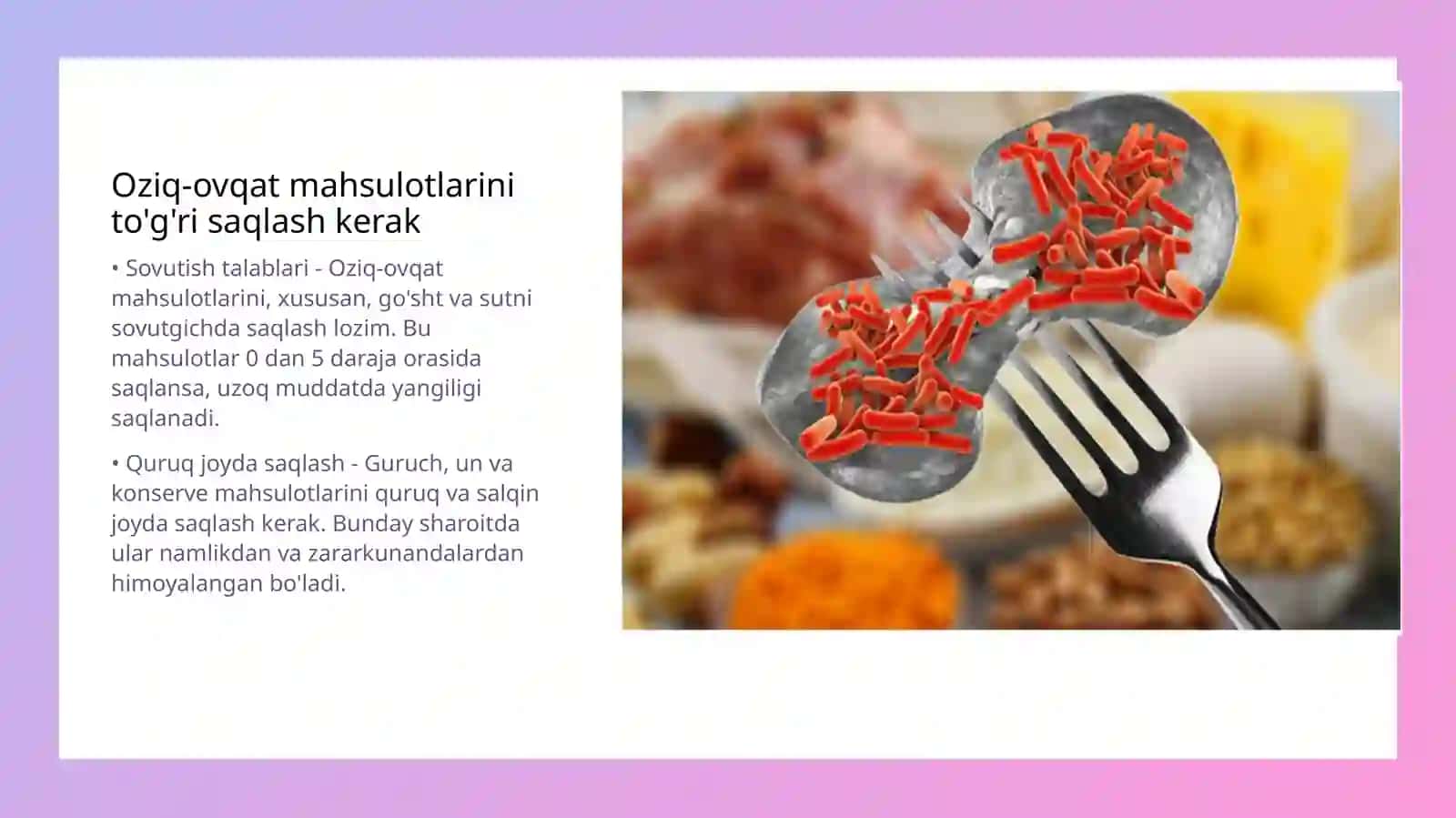 Ovqatdan zaharlanishlar va ularni oldini olish choralari 4
