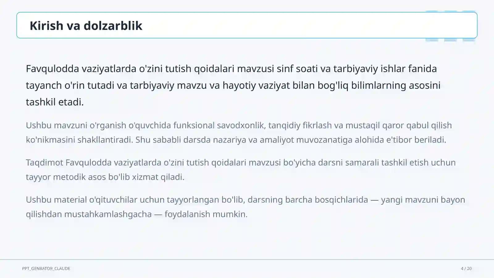 Favqulodda vaziyatlarda o'zini tutish qoidalari 4