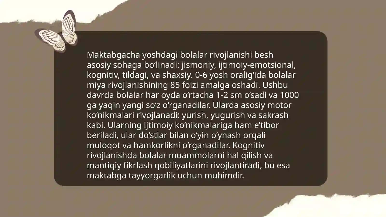 Bolalarning individual rivojlanishda pedagogik kuzatuv maktabgacha yoshdagi bolalarni rivojlantirishda oʻyin roʻli 4