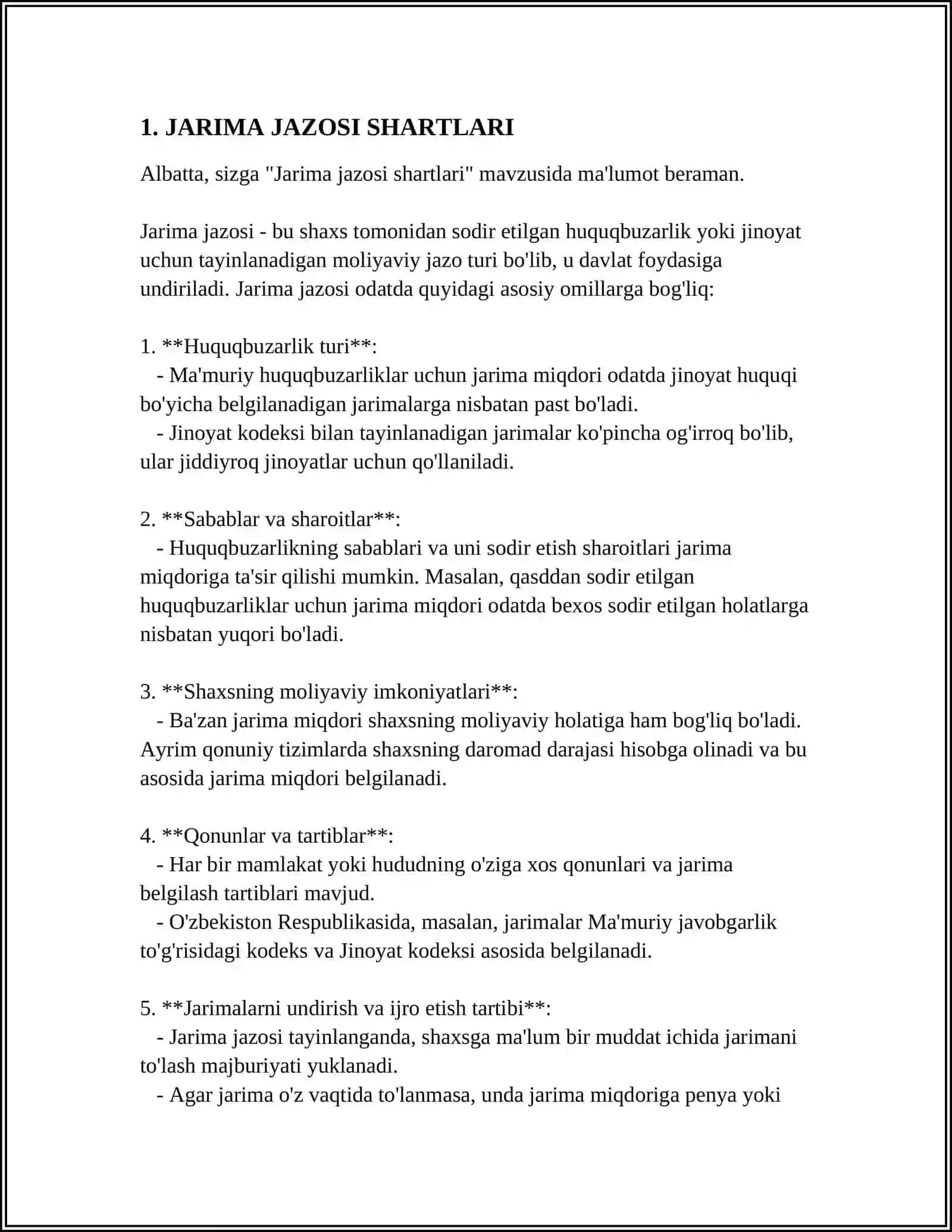 JARIMA VA MUAYYAN HUQUQDAN MAHRUM QILISH JAZOLARINI IJRO ETISH 4