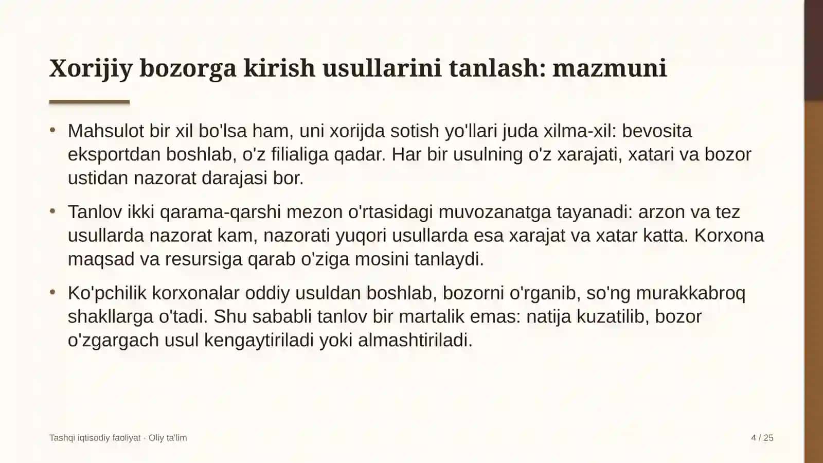 qishloq turizmida xorijiy bozorga kirish usullarini tanlash 3535 4