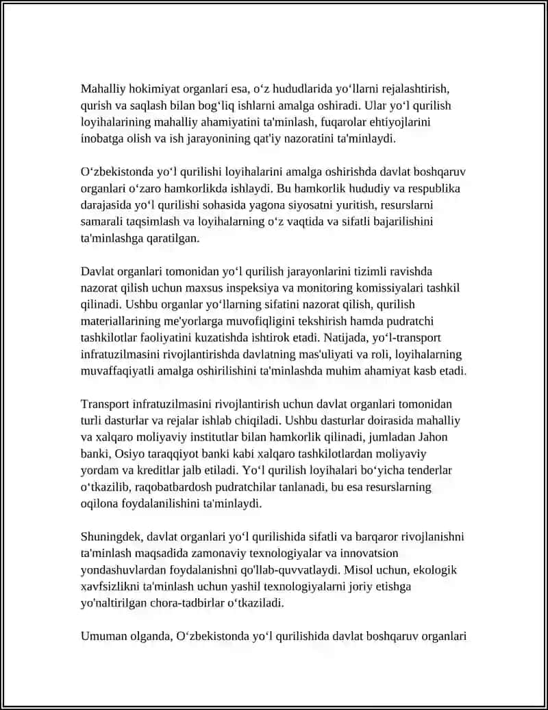 O‘ZBEKISTONDA YO‘L QURISHDA MANFAATDOR TASHKILOTLAR ISHTROKI 4