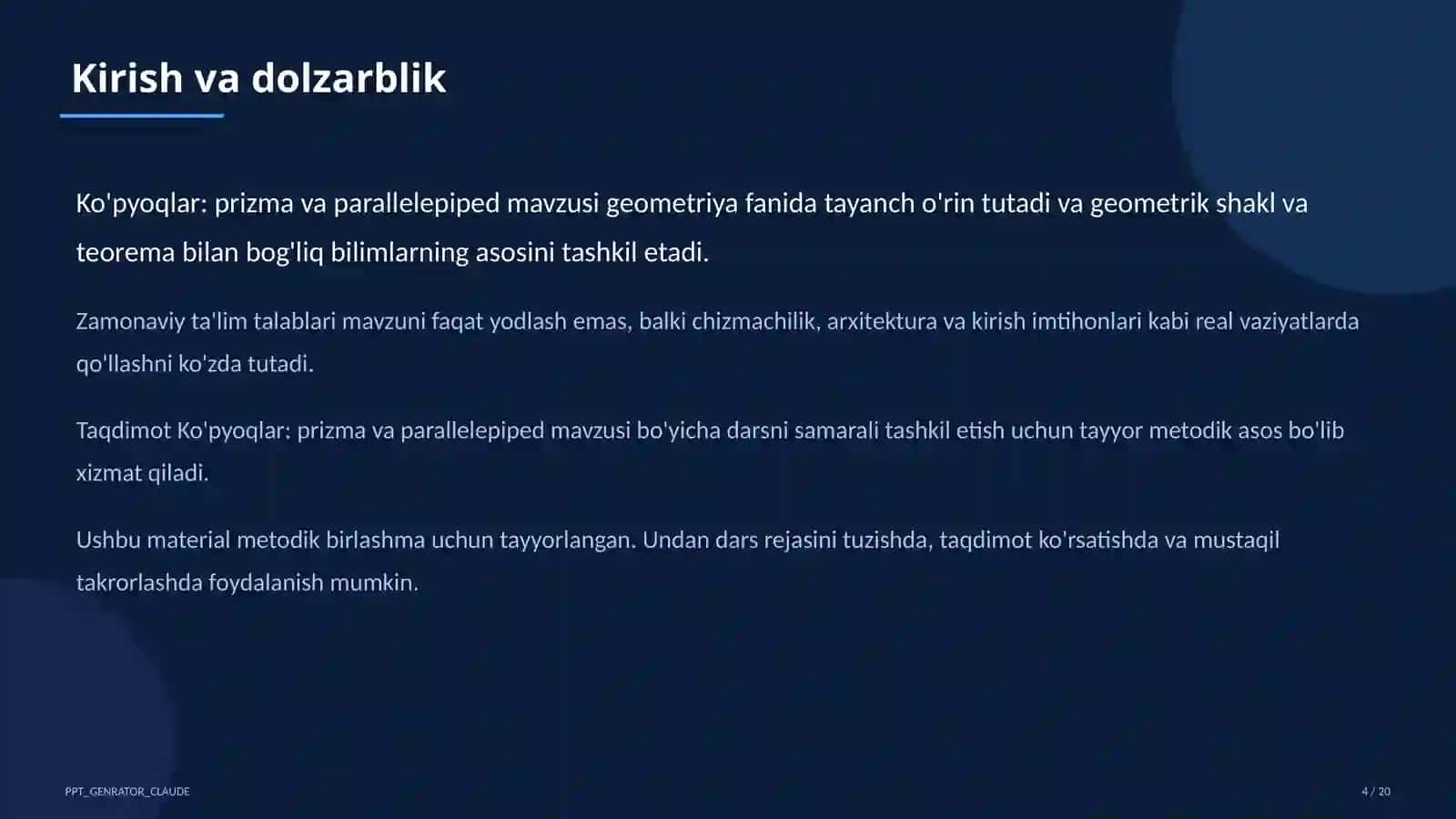Geometriya (7-11) - metodik birlashma uchun 4