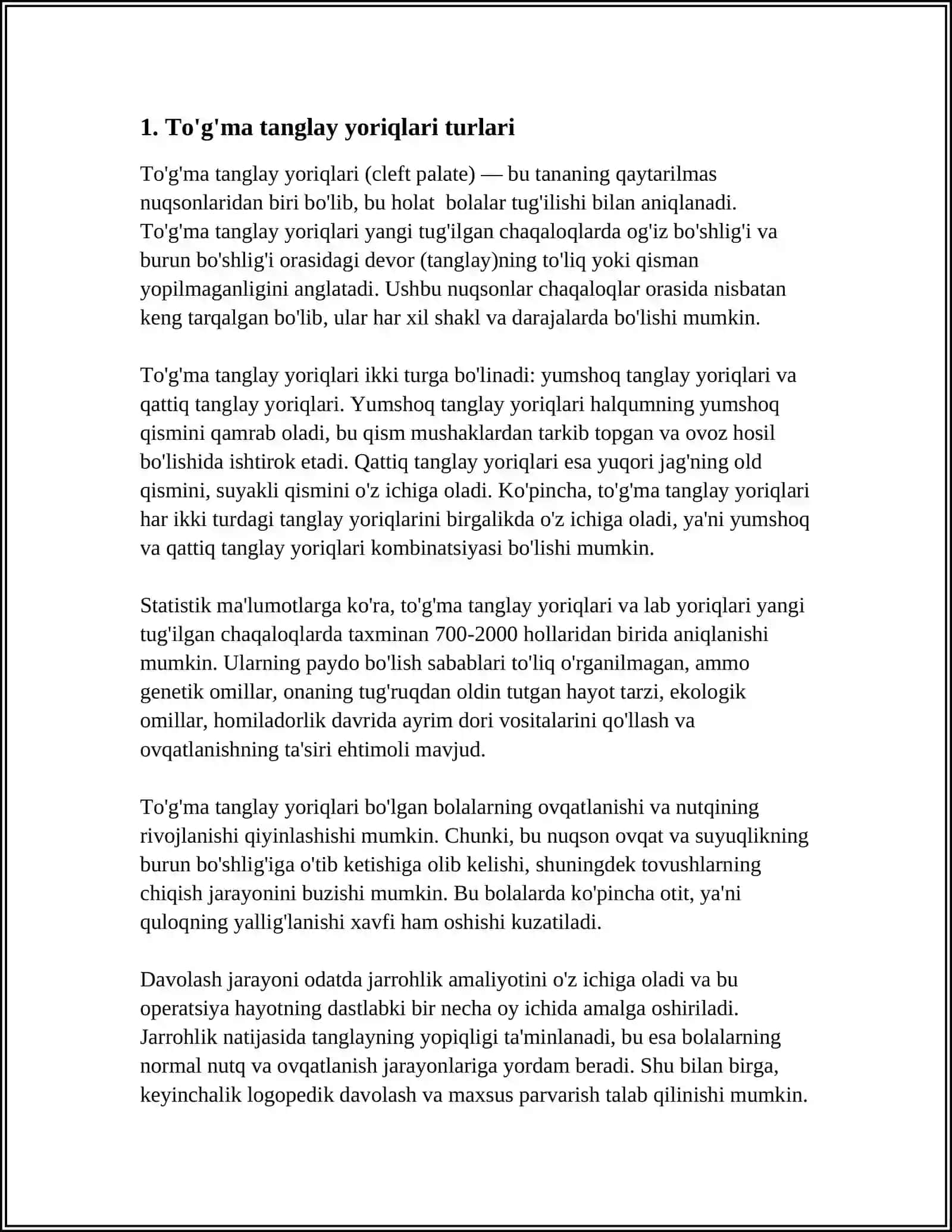 TUĜMA TANGLAY YORIQLIKLARIDA DAVOLOVCHI VA PROFILAKTIK YORDAM 4