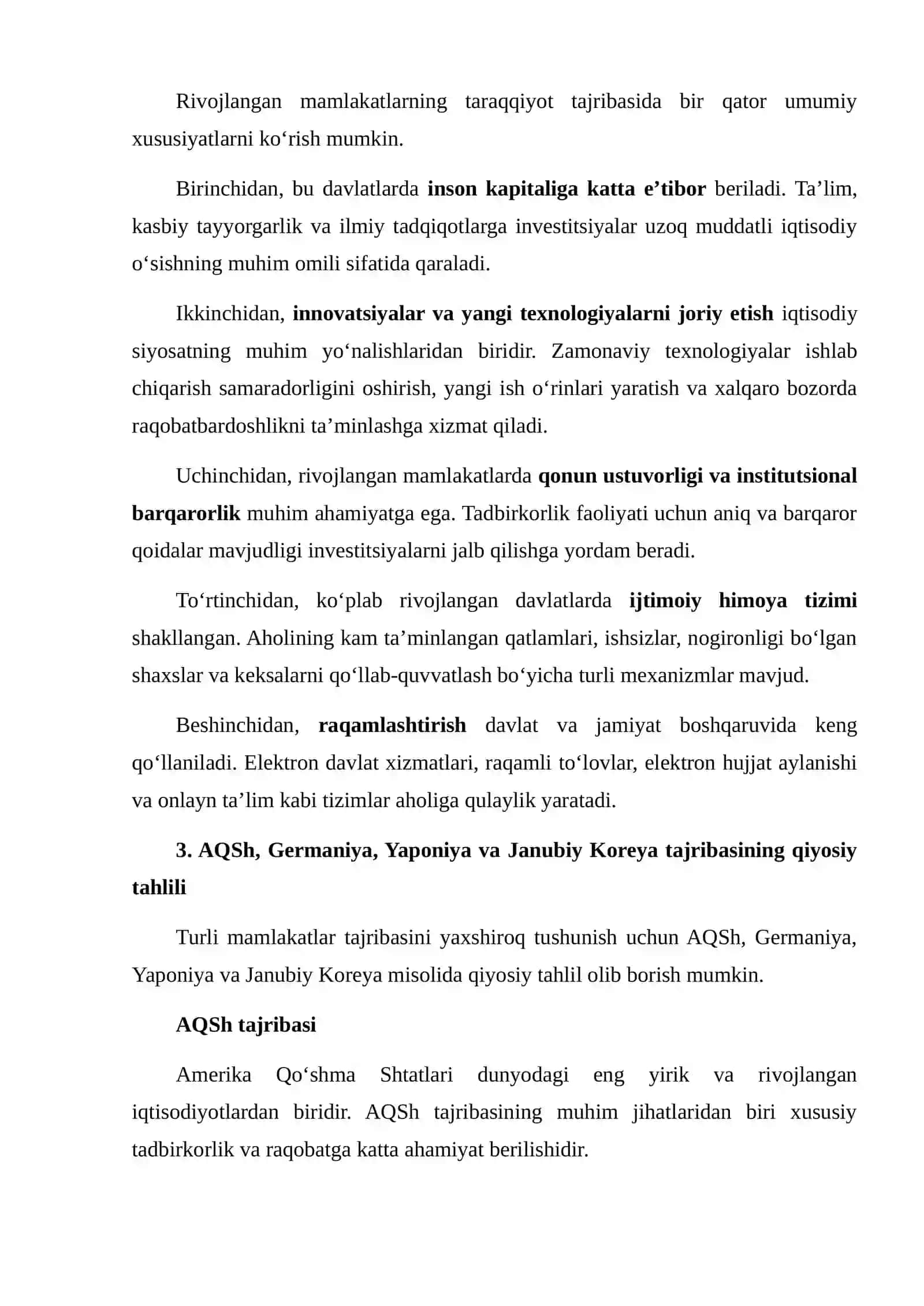 TURLI MAMLAKATLAR TAJRIBASINI SOLISHTIRIB TAHLIL QILISH 4