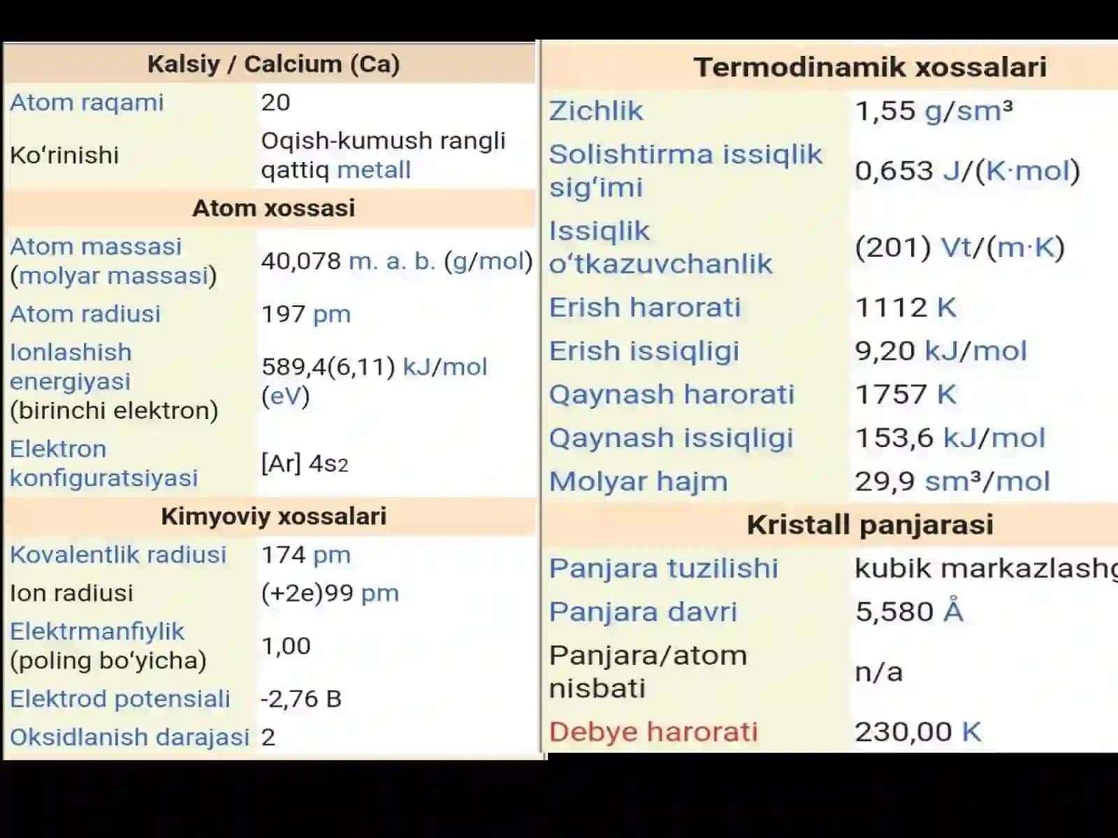 Kalsiyning xossalari 4