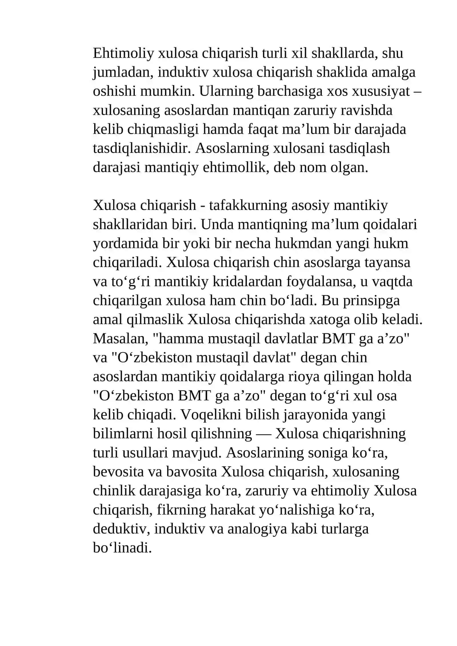 XULOSA CHIQARISHNING UMUMIY MANTIQIY TAVSIFI 4