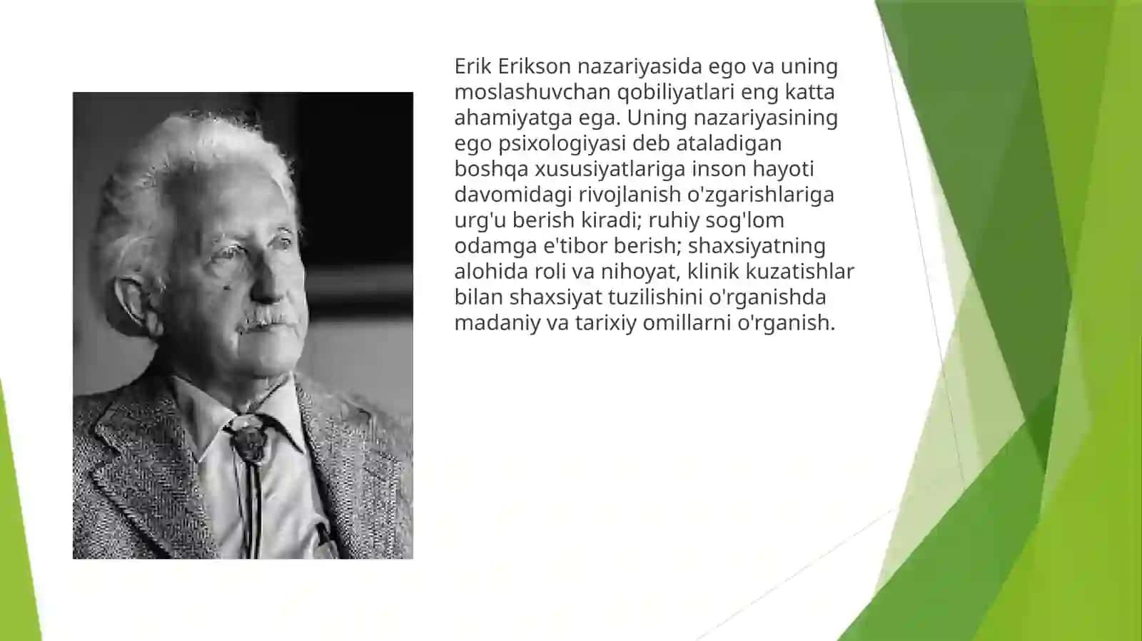 Eriksonning psixososyal rivojlanish nazariyasi 4