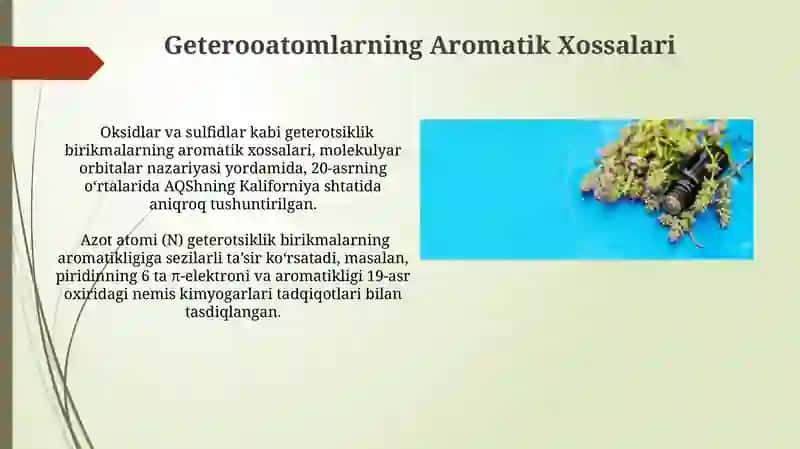 Heterotsiklik Birikmalarning Aromatikligi 4