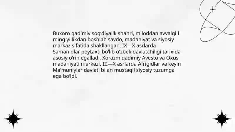 Oʻzbek davlatchiligining tarixiy bosqichlari (Oʻzbekiston hududidagi davlatlar tarixi misolida) 4