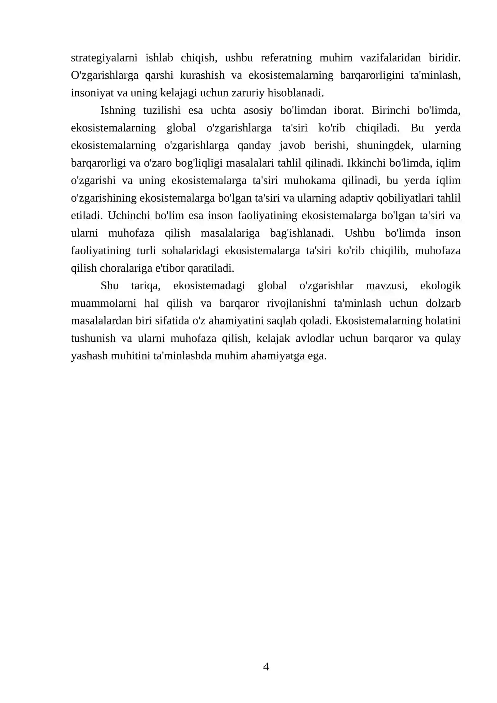 Ekosistemadagi global oʻzgarishlar 4