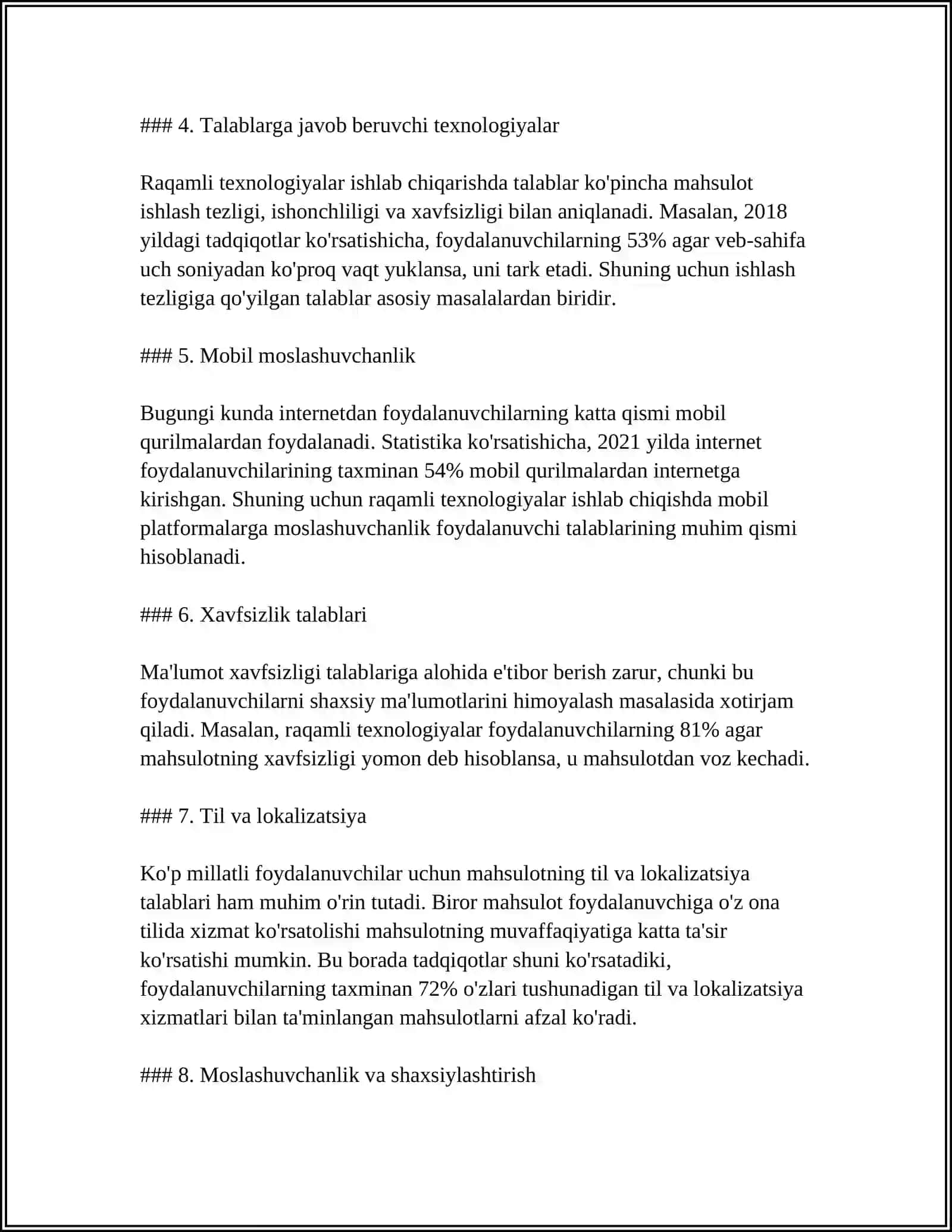 DTNI YARATISHDA FOYDALANUVCHI MODELI. DTNI YARATISHDA INSON OMILI.VEB SAYT FOYDALANUVCHILARI TAHLILI 4