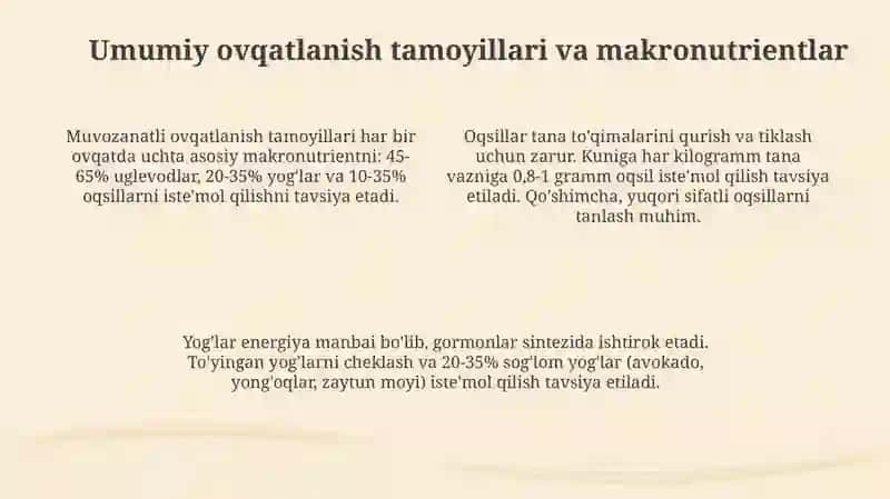 Og'irlikni nazorat qilish uchun ovqatlanish rejalari va maslahatlar 4